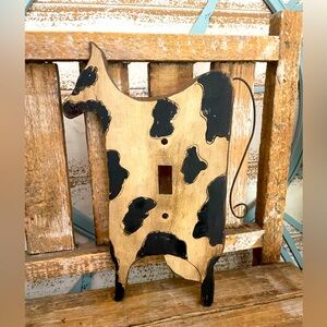 Primitive Cow Double Light Switch Handmade NEW!